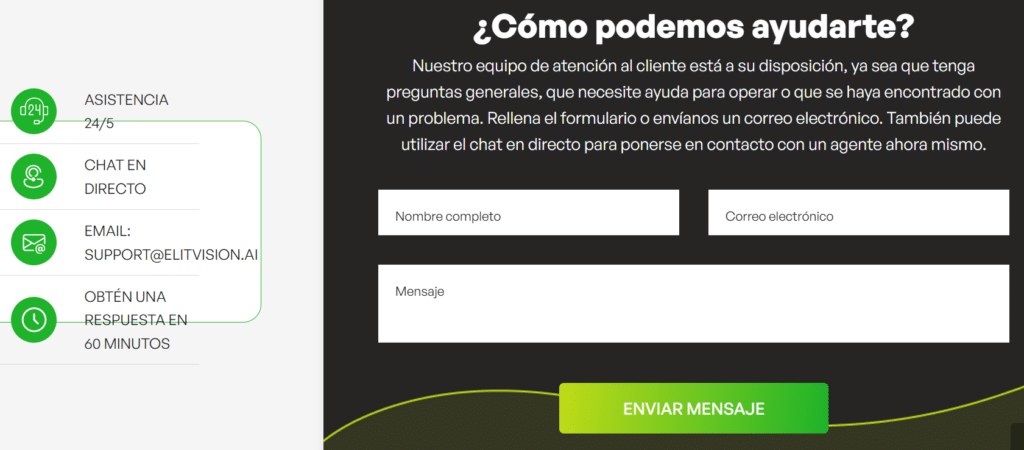 EliteVision Soporte al Cliente Fiable