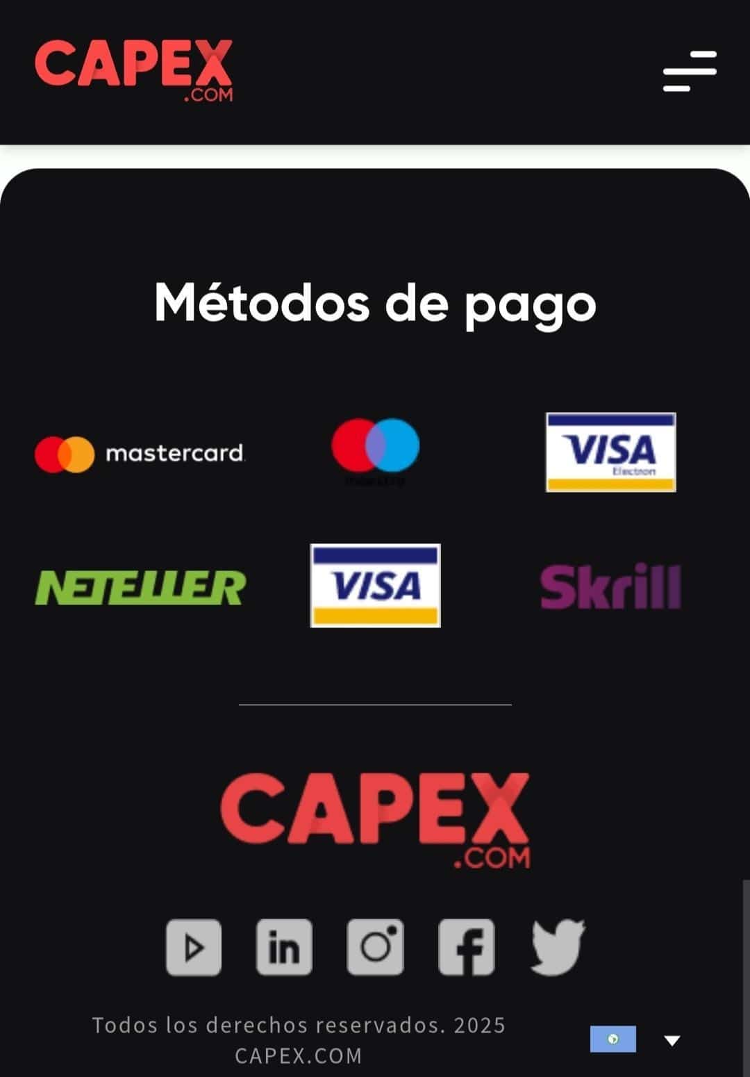 CAPEX.com métodos de pago