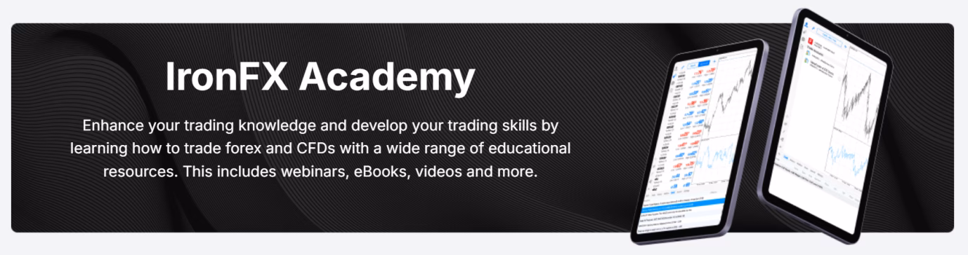 mage décrivant l’académie en ligne du courtier en ligne IronFX